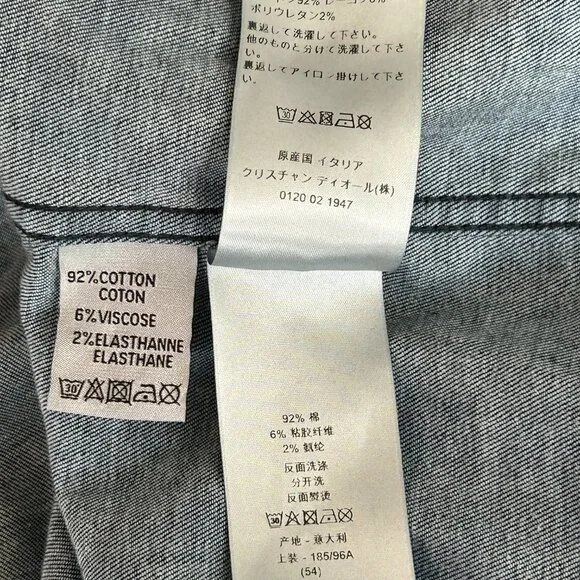Dior Dark Blue Oblique Denim Button Up Shirt